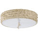 Trellis 3 Light Hand-painted with putty patina and silver leaf orb Bath/Flush Mounts Ceiling Light